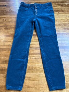 Anthropologie Pilcro velvet Corduroy high Rise Skinny Pants-turquoise sz 28 (v
